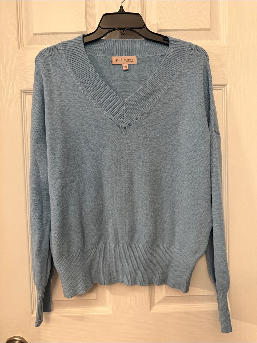 Philosophy Powder Blue V-Neck Pullover, Large
